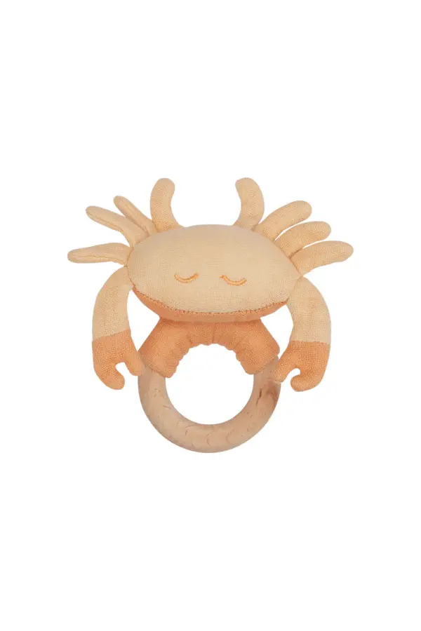 Leevje BABY RASSEL MIT HOLZRING 'CRAB'