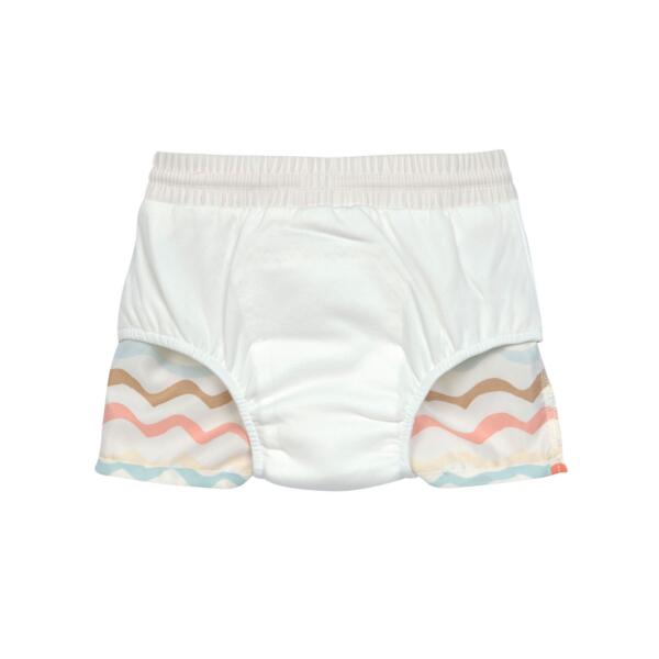 Lässig Badehose Baby (mit Windel) - Wellen, Weiß – Bild 3