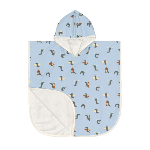 Lässig UV Badeponcho Kinder - Krokodil, Hellblau
