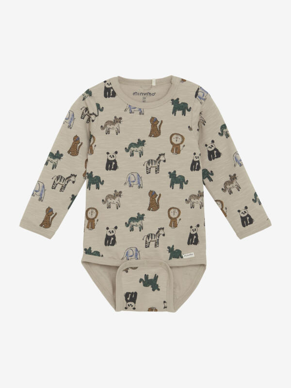Minymo - Body LS AOP 114006 - 2306 - Oxford Tan