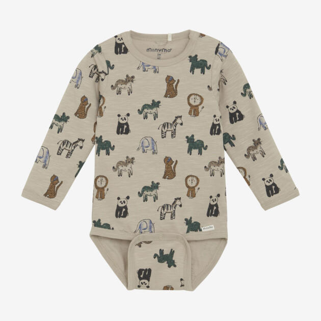 Minymo - Body LS AOP 114006 - 2306 - Oxford Tan
