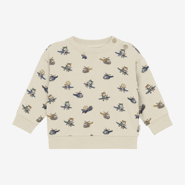 Minymo - Sweatshirt LS AOP Oxford Tan