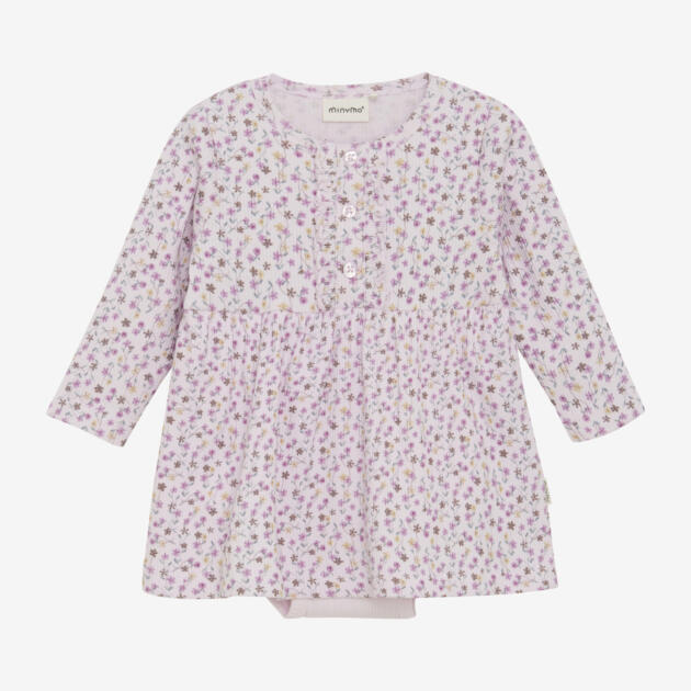 Minymo - Dress LS AOP Rib  Tender Touch