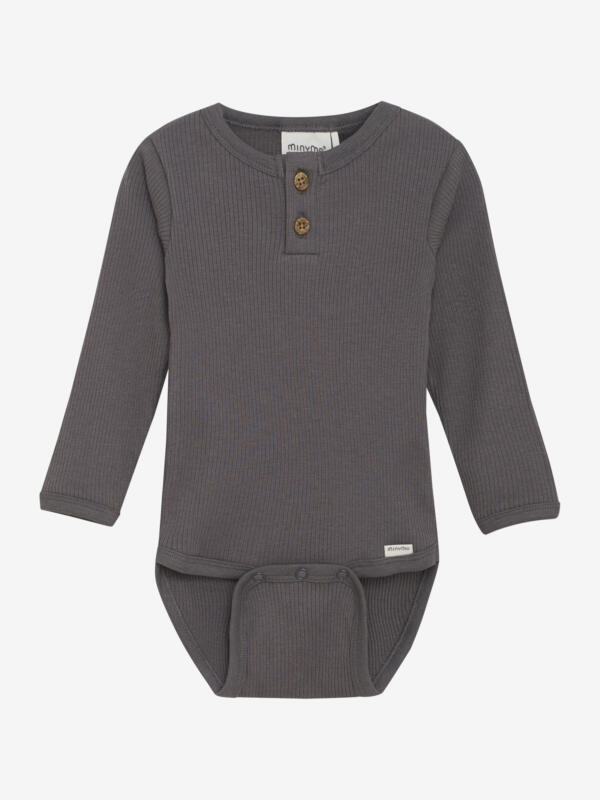 Minymo - Body LS Rib 114052 - 1403 - Dark Gull Grey