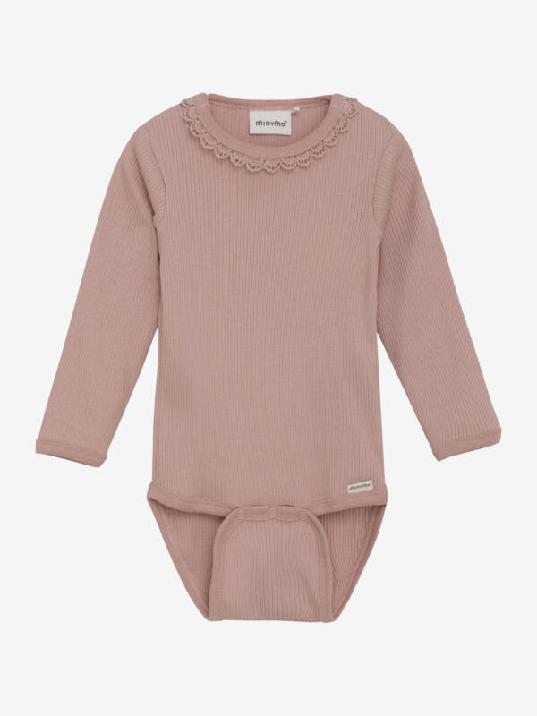 Minymo - Body LS Rib 114052 - 5240 - Misty Rose