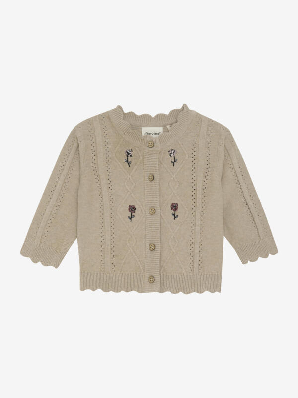 Minymo - Cardigan Knit 114072 - 2055 - Beige Melange