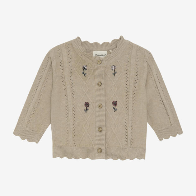 Minymo - Cardigan Knit 114072 - 2055 - Beige Melange