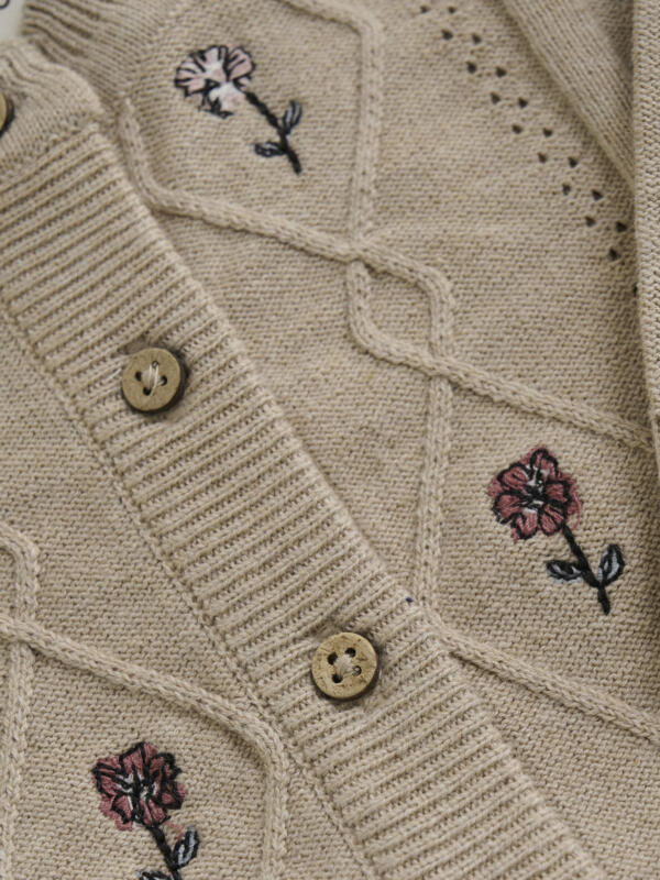 Minymo - Cardigan Knit 114072 - 2055 - Beige Melange – Bild 3