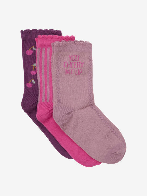 Minymo - 3-Pack Socks  Mauve Orchid