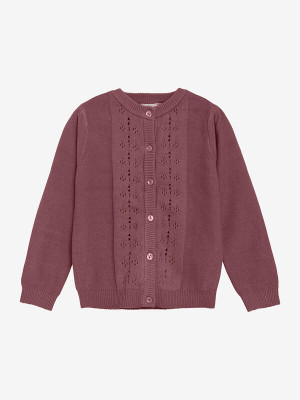 Minymo - Cardigan Knit 124048 - 4435 - Withered Rose