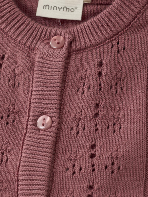 Minymo - Cardigan Knit 124048 - 4435 - Withered Rose – Bild 3