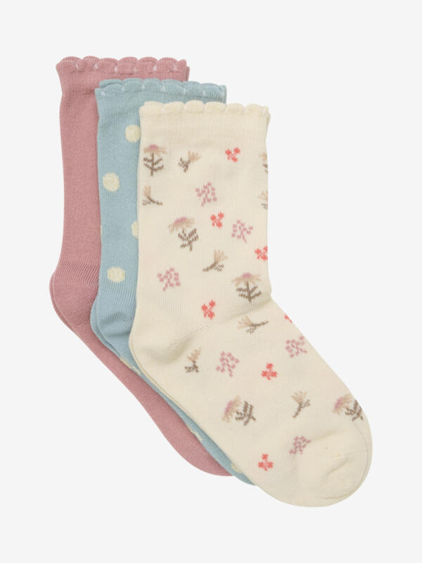 Minymo - 3-Pack Socks 124062 - 4435 - Withered Rose