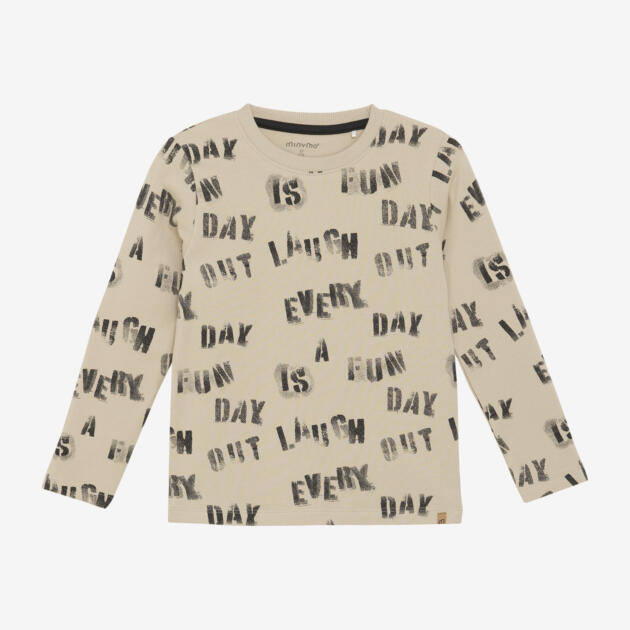 Minymo - T-shirt LS AOP 134031 - 2306 - Oxford Tan