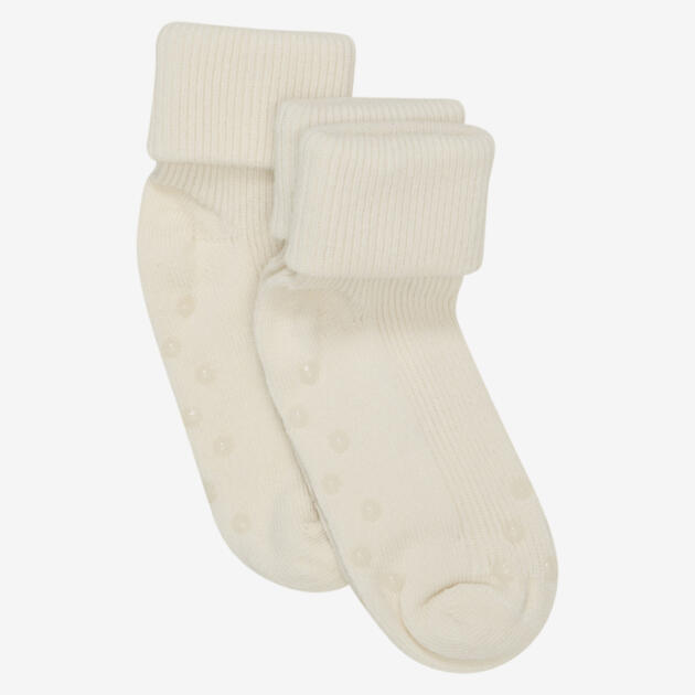 Minymo - Baby rib sock w. ABS (2-pack) 6164 - 2000 - Offwhite