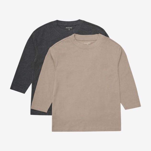 Minymo - T-shirt LS Loose Fit (2-pack) 6684 - 2563 - Fossil