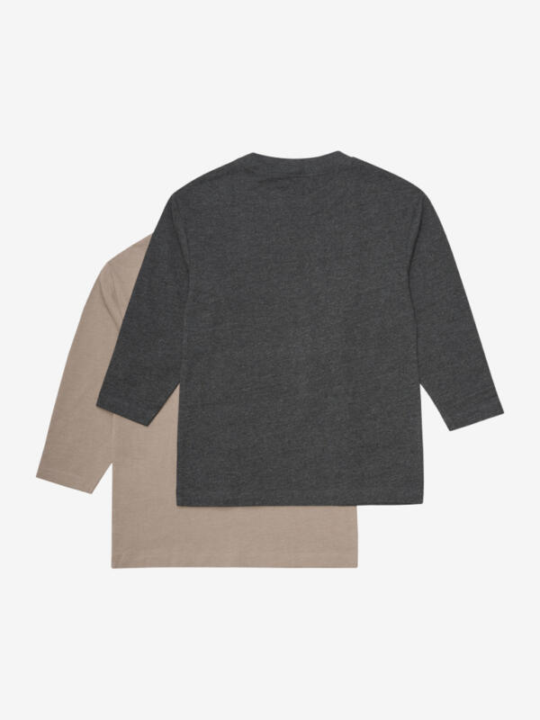 Minymo - T-shirt LS Loose Fit (2-pack) 6684 - 2563 - Fossil – Bild 2