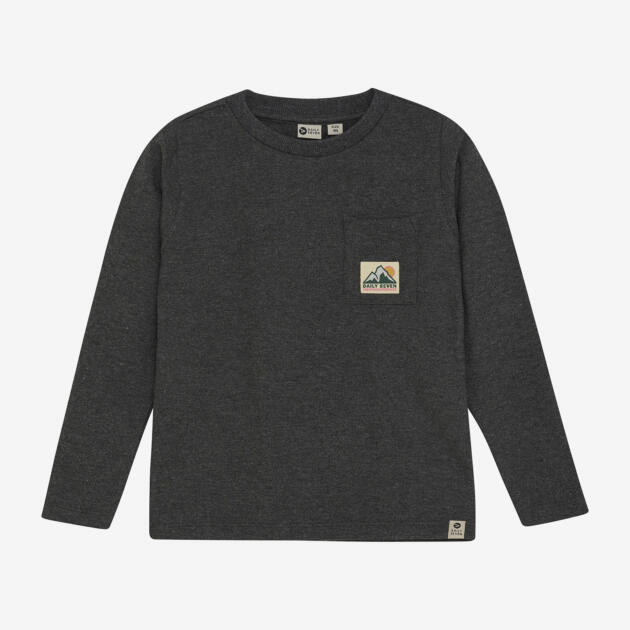 Daily Seven - T-shirt Longsleeve Pocket 920255 - 1320 - Dark Grey Melange