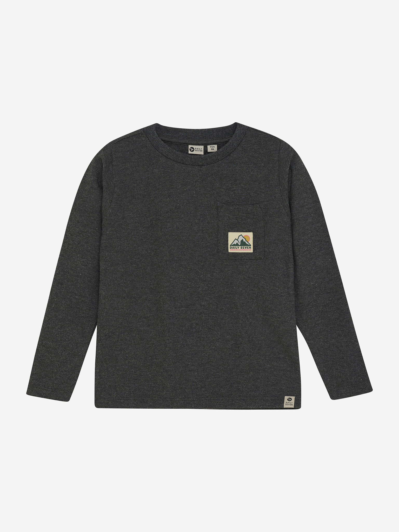 Daily Seven - T-shirt Longsleeve Pocket 920255 - 1320 - Dark Grey Melange