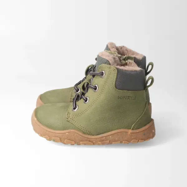 bLIFESTYLE Barfuß-Winterstiefel schwarzbärSTYLE TEX khaki