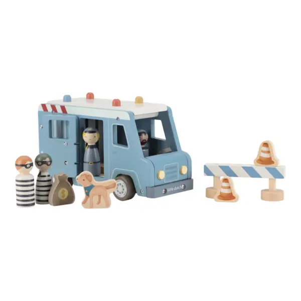 Little Dutch Polizeiauto aus Holz – Blau – Essentials