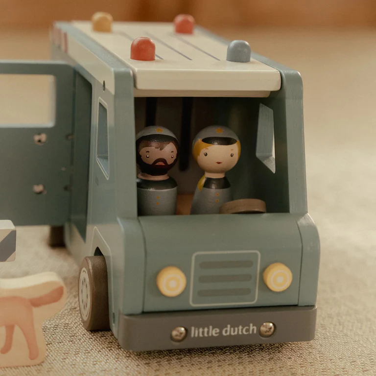 Little Dutch Polizeiauto aus Holz – Blau – Essentials – Bild 3