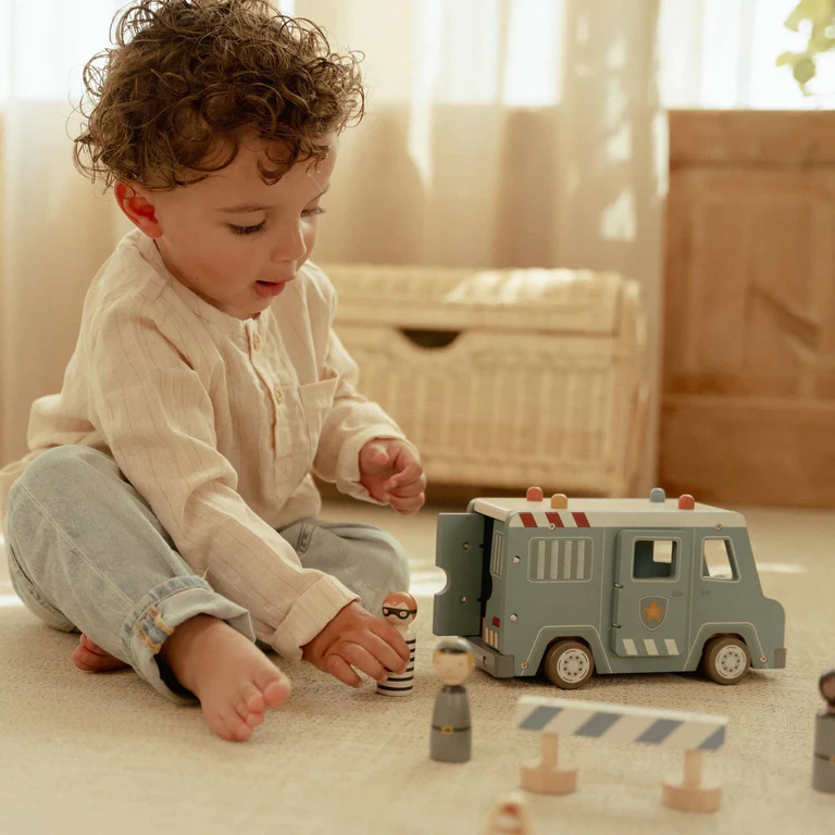 Little Dutch Polizeiauto aus Holz – Blau – Essentials – Bild 5