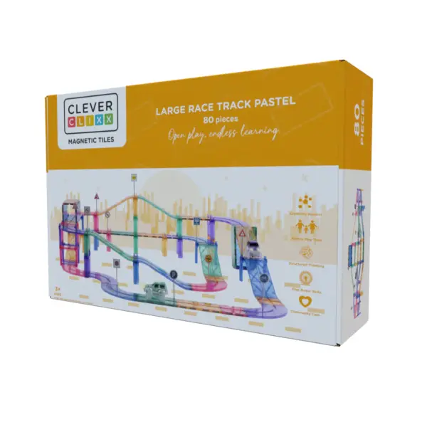 Cleverclixx Large Race Track Pastel | 80 Teile