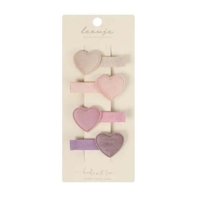Leevje HAIR CLIPS 'VELVET HEARTS'
