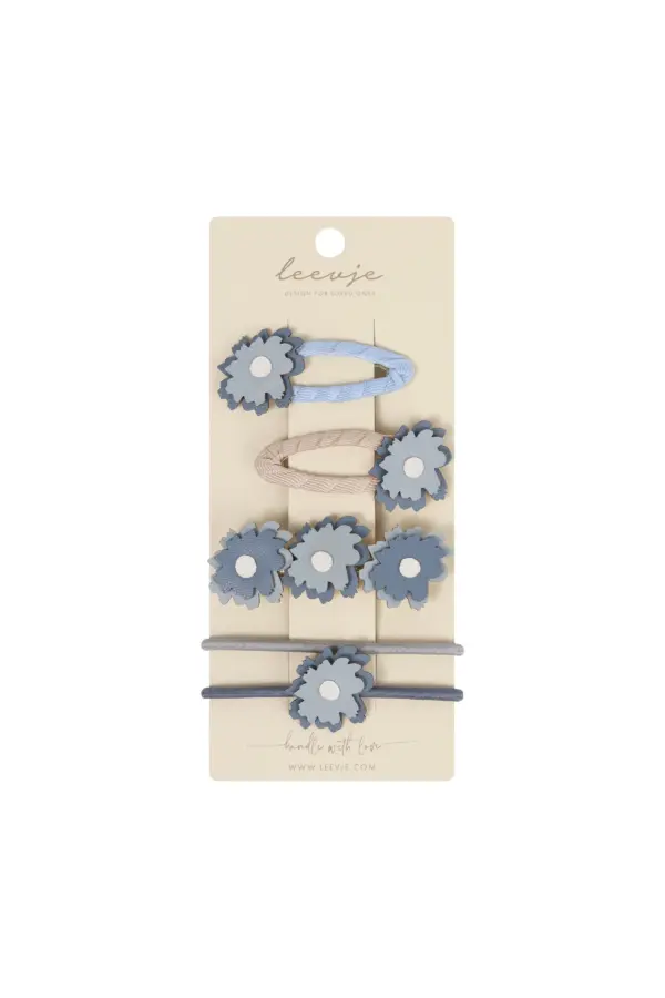 Leevje HAIR CLIPS 'BLUE FLOWERS MIX'