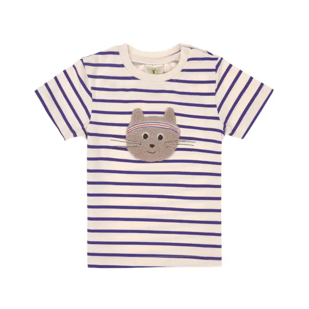 Lässig KINDER T-SHIRT - BIO BAUMWOLLE, KATZE GESTREIFT