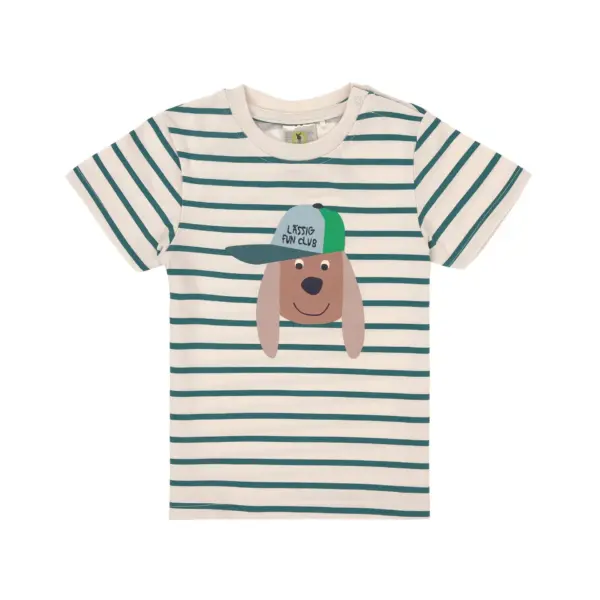 Lässig KINDER T-SHIRT - BIO BAUMWOLLE, HUND GESTREIFT