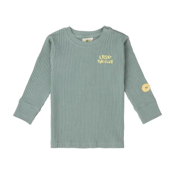 Lässig KINDER LANGARM SHIRT GERIPPT, GRANIT GRÜN