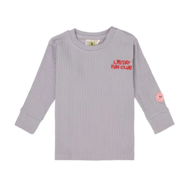 Lässig KINDER LANGARM SHIRT GERIPPT, PASTELL LILA