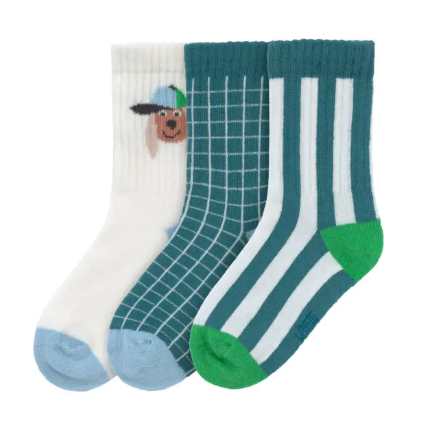 Lässig TENNISSOCKEN KINDER 3ER-SET - BIO BAUMWOLLE, HUND