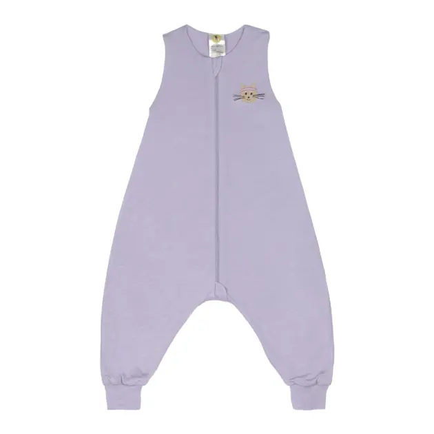 Lässig KINDER SCHLAFOVERALL 0.5 TOG - KATZE, PASTELL LILA