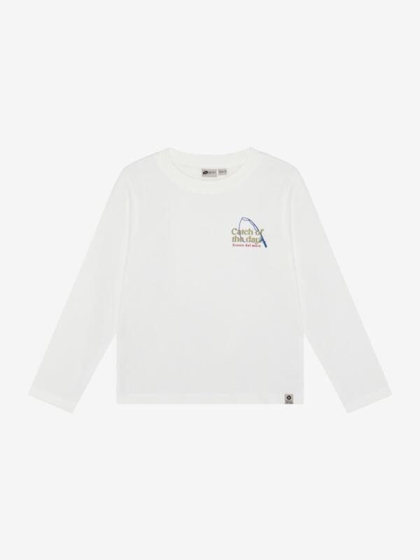 Daily Seven - T-shirt Longsleeve Backprint 920295 - 1021 - Egret