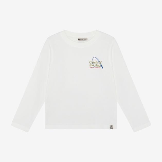 Daily Seven - T-shirt Longsleeve Backprint 920295 - 1021 - Egret