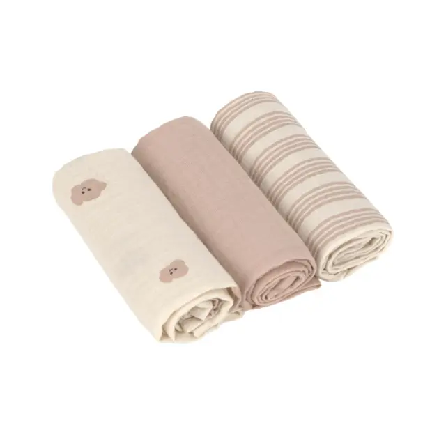 Lässig MULLTÜCHER 3ER SET 60 X 60 CM - TINY TEAM, BEIGE