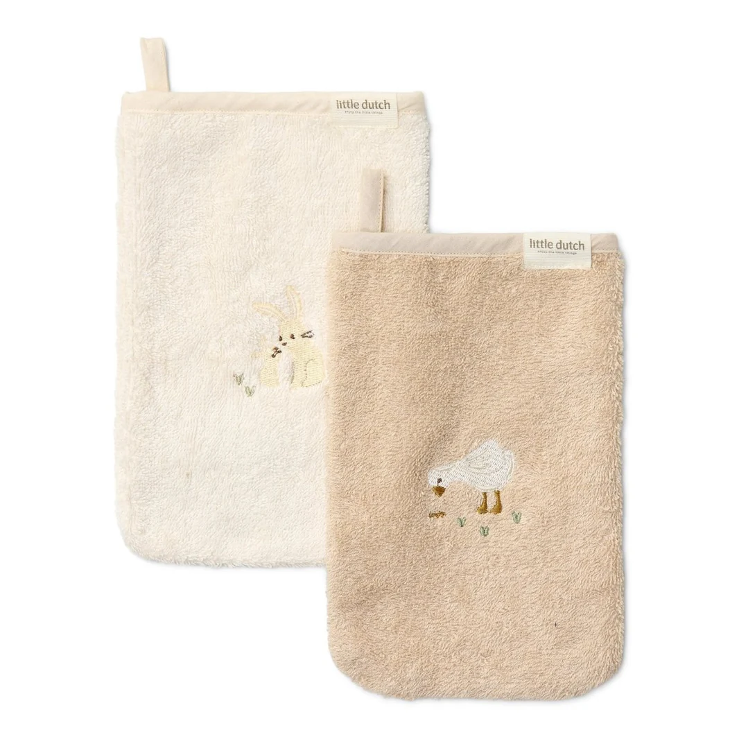 Little Dutch Waschlappen Baby Bunny gesticktes Set