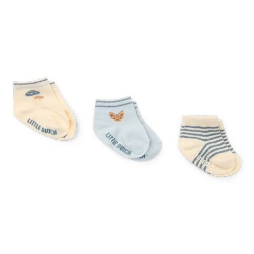 Little Dutch 3-pack high socks -blau/beige- Forest Friends