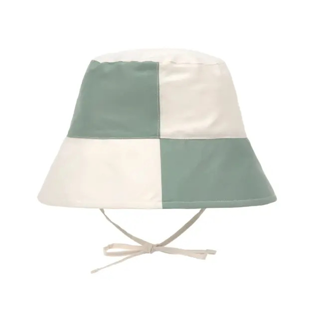 Lässig FISCHERHUT KINDER (UV SCHUTZ) - KARIERT, GRÜN WEISS