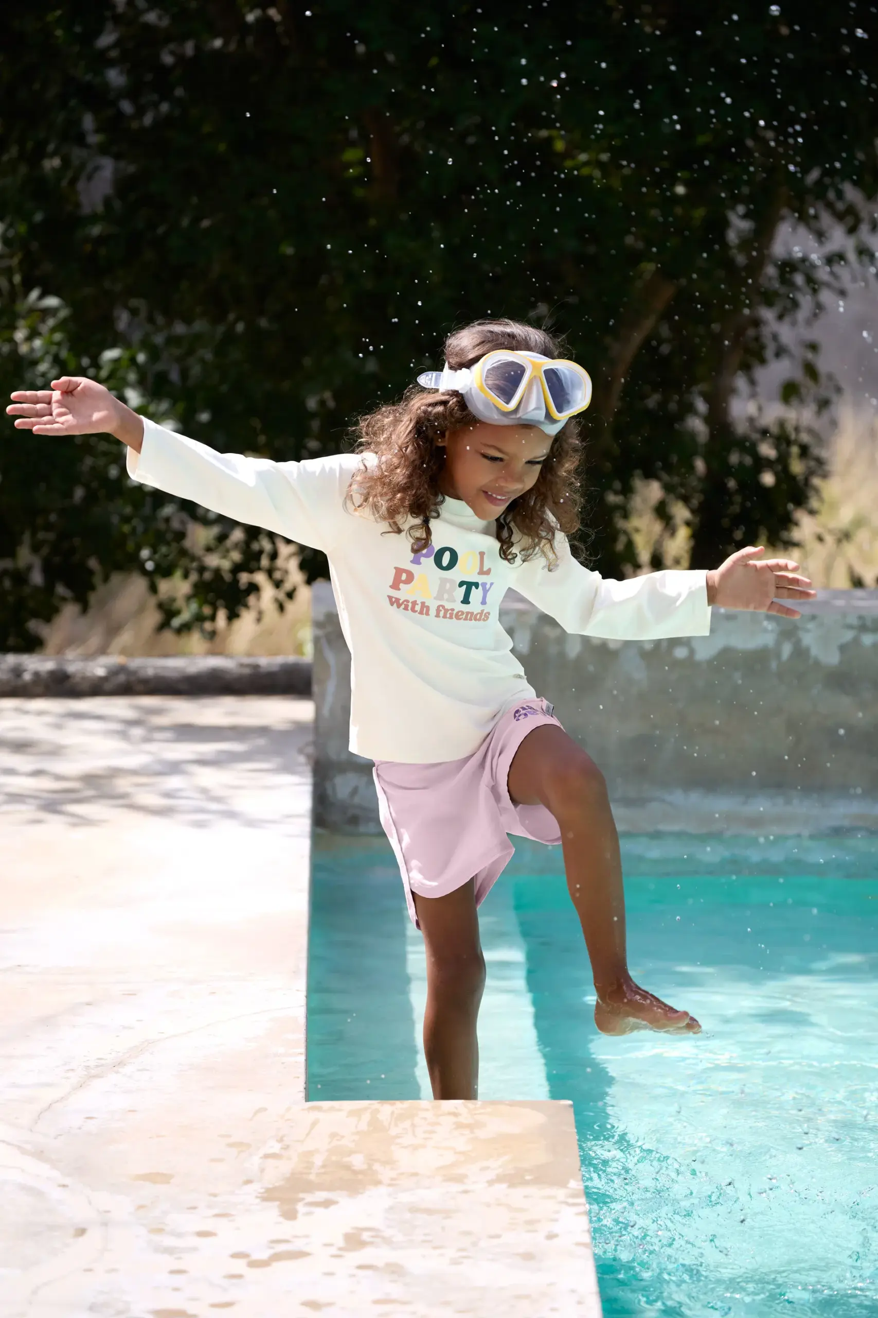 Lässig UV SHIRT KINDER LANGARM, WEISS Poolparty – Bild 2