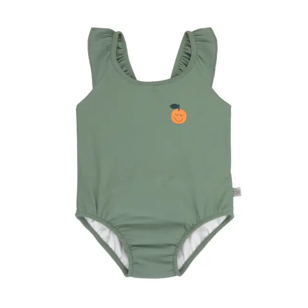 Lässig BADEANZUG KINDER (MIT WINDEL) - ORANGE, GRÜN