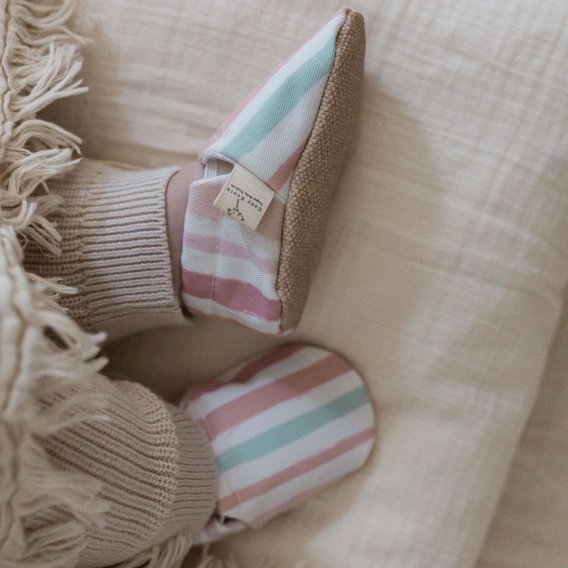 Cosy Roots Vegan Shoes - Pastel Stripes