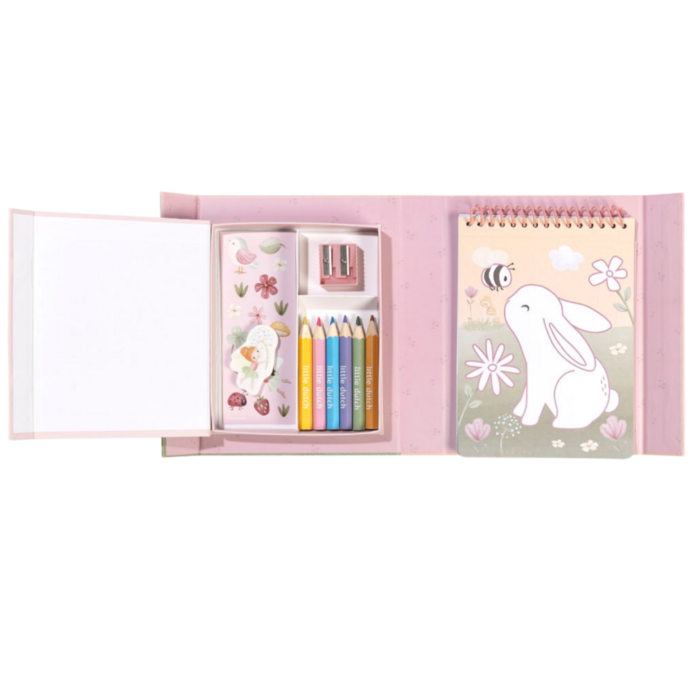 Little Dutch Malbuch Rosa – Kreativset mit Stiften und Stickern – Bild 2