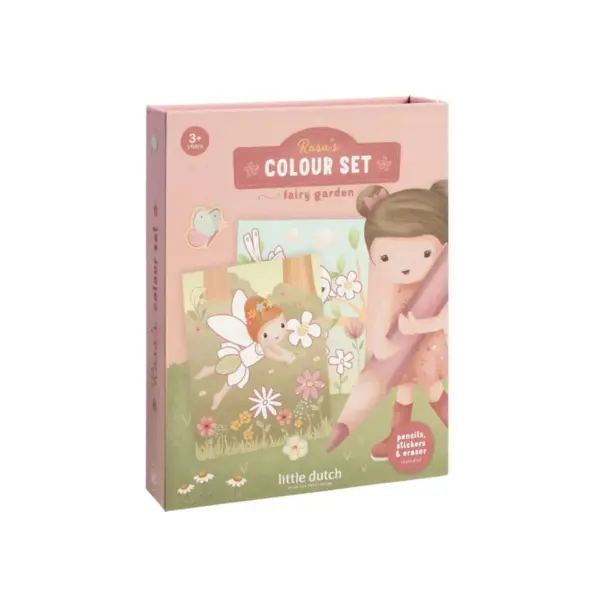 Little Dutch Malbuch Rosa – Kreativset mit Stiften und Stickern