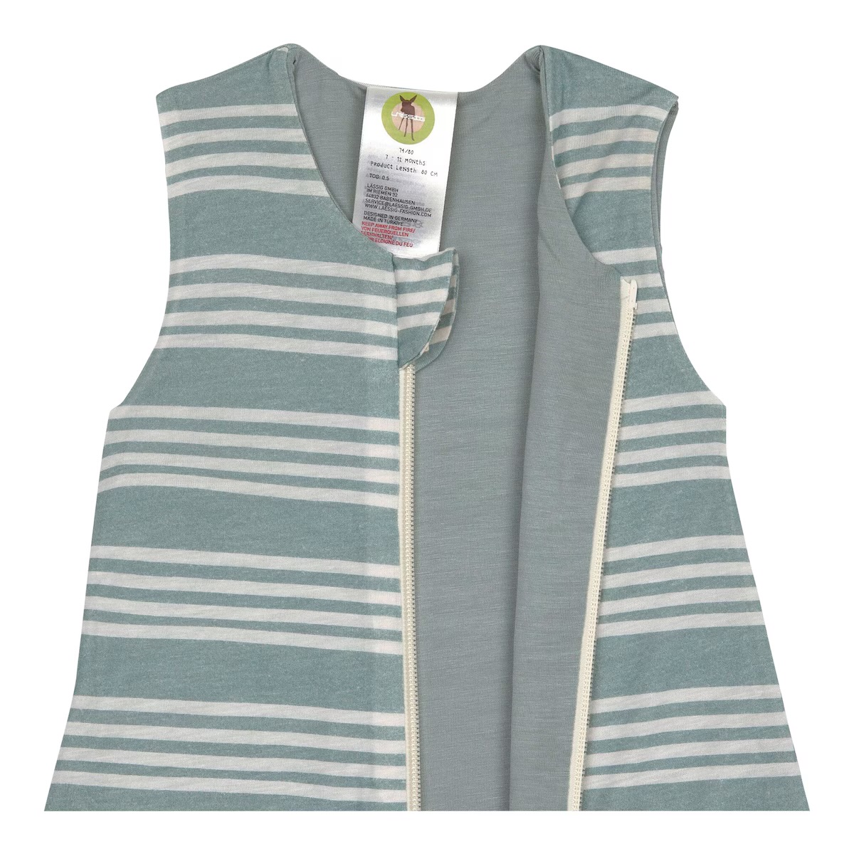 Lässig Sommerschlafsack Tencel™ 0.5 TOG striped green