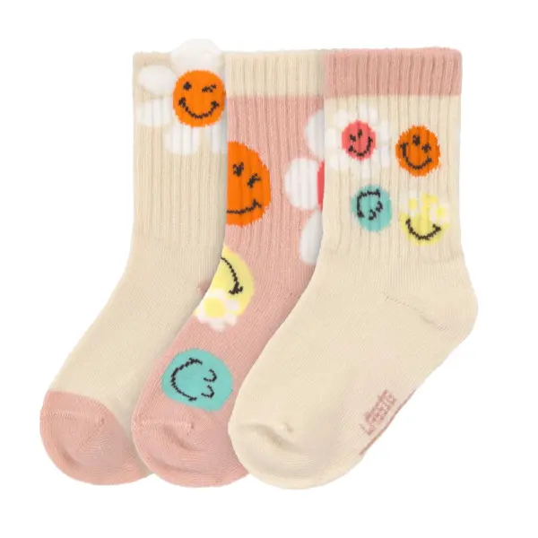 Lässig KINDER SOCKEN 3ER SET - SMILEYWORLD®, ROSA