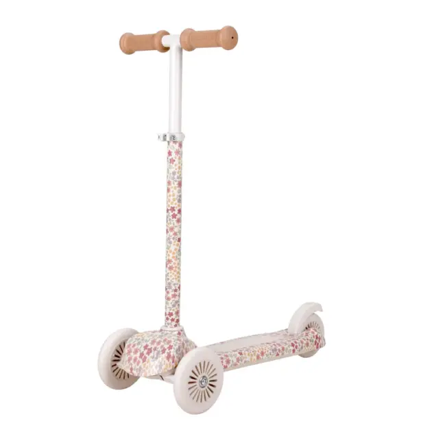 Little Dutch Roller-Dreirad - Weiß rosa geblümt