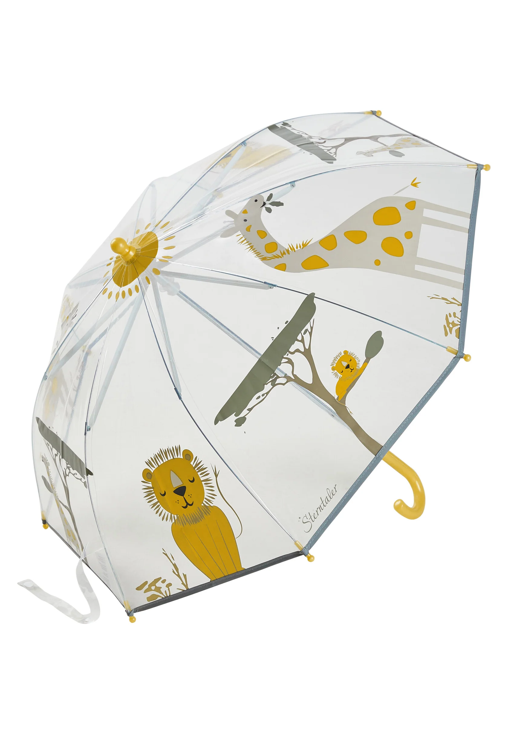 Sterntaler Kinder Regenschirm Safari transparent mit Löwe und Giraffe